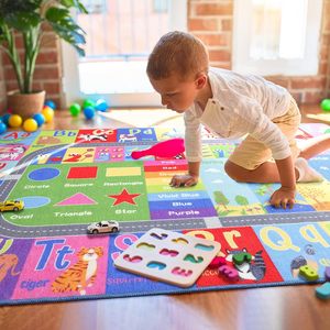 Collection de tapis de jeu éducatifs pour enfants de qualité supérieure, tapis de sol pour apprendre l'alphabet, les nombres, les saisons, les animaux, les mots, technique de tissage, sac - Product Image 4