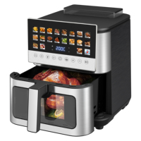 Nueva Freidora de Aire Digital Inteligente de 9L con Vapor, Arranque Retardado, Calentamiento Dual Superior e Inferior, 20 Programas Automáticos, Sin Aceite, Acero Inoxidable