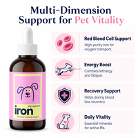 Gouttes Liquides de Fer pour Chiens : Soutien à la Vitalité Sanguine, Contre la Lethargie, Booster d'Entretien, Soin de Bien-être pour l'Anémie, Supplément de Récupération 60ml