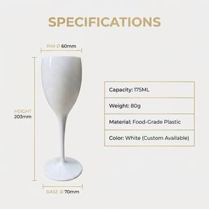 Copas de Vino de Plástico de Color de 175 ml con Logotipo Personalizado, Irrompibles, Reutilizables, Resistentes a los Golpes, Aptas para Lavavajillas - Product Image 4
