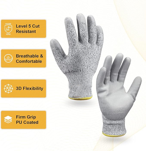 Guantes anticortes Nivel D Guantes DE TRABAJO resistentes a los cortes recubiertos de PU - Product Image 3