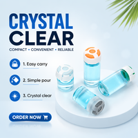 Flacon en verre transparent pour solution orale de pharmacie, rond, 3/5/7/10 ml, flacons en verre pour poudre lyophilisée de beauté, avec couvercle en plastique et bouchon en caoutchouc