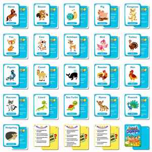 50PCS Children Develop <b>Memory</b> Language Skills Cartoon Cute Animal Cognition Flash Cards for Kids - Product Image 4
