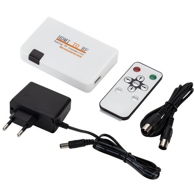 to RF (Radio Frequency Analog) Signal Converter; to TV (Closed-Circuit Cable TV); to RF Converter