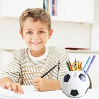 Porte-stylo créatif en forme de ballon de football, organisateur de bureau multifonctionnel pour étudiants, rangement de fournitures scolaires, articles promotionnels de football