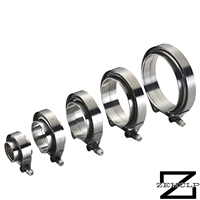 Kit de collier de serrage double en acier inoxydable 304 poli miroir OEM pour tuyau de descente d'échappement turbo 3,0 pouces, robuste, avec boulon en T, garantie 3 ans