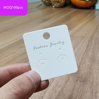 Blanc rose papier carton personnalisé imprimé collier boucle d'oreille carte avec logo texte pour bijoux affichage étiquette volante