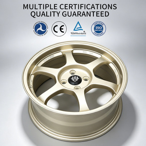 Jantes en alliage Flowtone 16 pouces 16x7 6 trous 4x100 couleur or champagne pour voitures de tourisme, pièces auto pour Honda VW - Product Image 4
