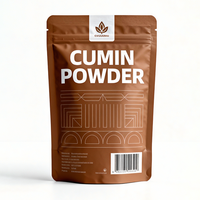Sachets refermables personnalisés avec fermeture éclair, anti-odeurs, avec fenêtre transparente pour la poudre de cumin, sacs de conservation alimentaire en plastique