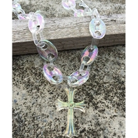Hiphop punk personnalisé AB placage collier transparent exagéré croix tour de cou cool garçon cochon nez court collier pour hommes