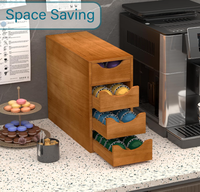 Tiroir de rangement en bois pour capsules de café, support organisateur pour dosettes K-Cup, pour bar à café Nespresso, comptoir de cuisine