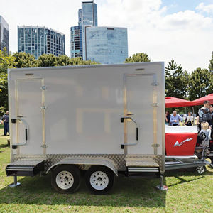 Cabine de douche mobile de luxe, écologique et durable pour événements en plein air, avec toilettes japonaises automatiques intelligentes et douche dorée - Product Image 1