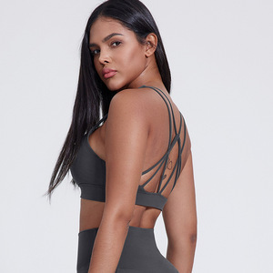 Soutien-gorge de yoga à bretelles croisées dans le dos pour femmes avec logo personnalisé Soutien-gorge de sport push up pour filles de gymnastique - Product Image 6