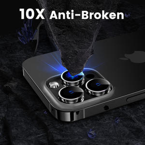 Protection d'objectif d'appareil photo pour iPhone 17 16 15 Pro Max, en verre trempé OEM, alliage d'aluminium 9H - Product Image 2