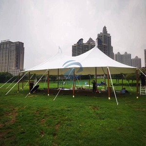 Tente de réception ovale en toile de voile, robuste, imperméable, translucide, avec poteaux en bois, pour événements de luxe en plein air, mariages et célébrations - Product Image 4