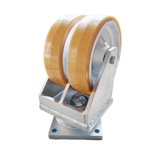 <span class=keywords><strong>12</strong></span> Zoll Ultra Heavy <span class=keywords><strong>Industrial</strong></span> Plate Casters Doppelrad-Gusseisen kern mit PU-drehbarem Stahl material OEM-unterstützt - Product Image 1
