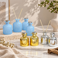 Flacon de parfum en verre haut de gamme avec base épaissie et col large, diffuseur à bâtonnets pour huiles essentielles d'aromathérapie