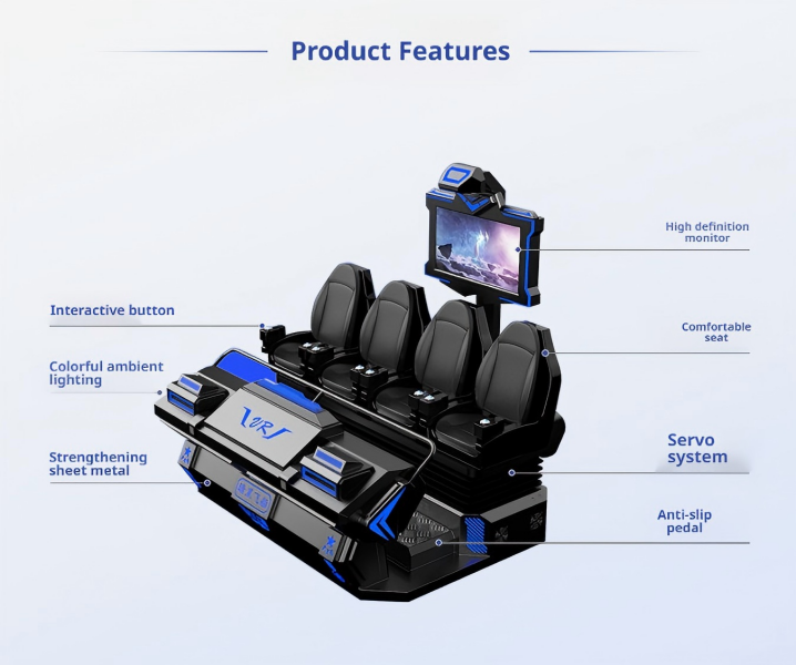 ORANGLES 4-Seat 9D VR Arcade Machine | Multi-Player Virtual Reality Simulator Ride, Commercial Amusement Equipment for Shopping Malls & Family Entertainment Centers (Kuwait) - high resolution display - exposing craftsmanship - Image 2 of 6 | built for everyone | 4-Seat 9D VR Arcade Machine | Multi-Player Virtual Reality Simulator Ride, Commercial Amusement Equipment for Shopping Malls & Family Entertainment Centers (Kuwait) for sale Georgia | Free Shipping ORANGLES