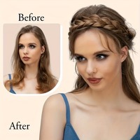 Perruque élégante tressée en une seule pièce pour femme - Aspect naturel, cheveux synthétiques lisses, parfaite pour un usage quotidien