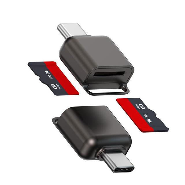 Type-C to TF / Micro SD Card Reader, Mini Metal Memory Card Adapter for Laptop, Tablet & Smartphone