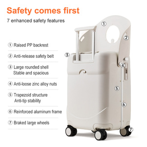 <span class=keywords><strong>Valise</strong></span> pour bébé RoHS avec siège à roulettes, double frein, roues et ceinture de sécurité, bagages pour enfants, cadre en aluminium, sacs de voyage pour enfants - Product Image 5
