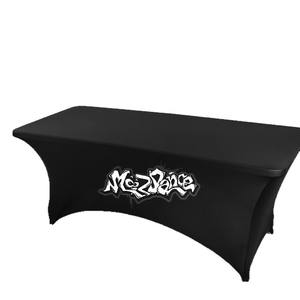 Manteles de poliéster de LICRA rectangulares impresos personalizados, cubierta de mesa elástica para exteriores de 6 pies para uso publicitario y logotipo con impresión personalizada - Product Image 2