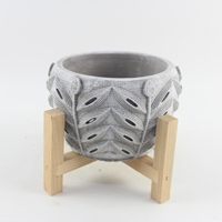 Pot de fleurs rond en ciment en gros pour plantes succulentes vertes, pour jardin intérieur/extérieur