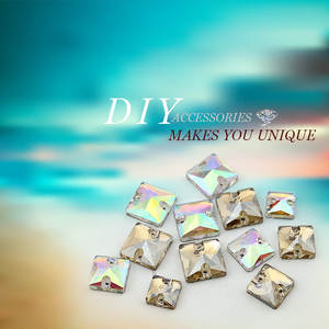 Piedra de Costura Cuadrada de Diamantes de Imitación, Base Plateada para Coser, Accesorios de Ropa de Belleza, 10mm, 12mm, 14mm, 24 Unidades/Lote - Product Image 4