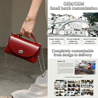 Tas Selempang Wanita Kulit Asli Custom Grosir, Tas Crossbody Rantai Fashion Berkualitas Tinggi, Tas Tangan Kecil untuk Wanita