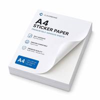 Feuilles d'étiquettes autocollantes A4 semi-brillantes 80 g/m² en papier sans bois pour imprimante jet d'encre – Fournitures professionnelles pour étiquettes mates