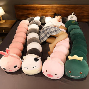 Insetti del fumetto caterpillar peluche farcito e peluche animale giocattolo gigante colorato morbido bruco lungo cuscino per dormire all'ingrosso - Product Image 1