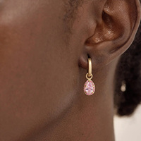 Boucles d'oreilles créoles en or 14 carats avec zircon cubique et rubis, boucles d'oreilles tendance en argent, bijoux hypoallergéniques, boucles d'oreilles uniques pour femmes, vente en gros