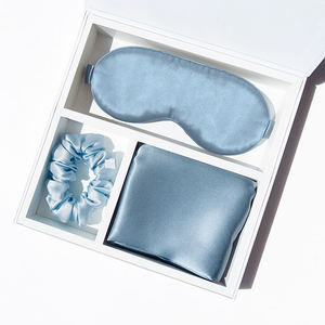 Grosir kustom penjualan terbaik mewah 6A kelas 100% masker mata murbei sutra sarung bantal <span class=keywords><strong>Set</strong></span> hadiah dengan kotak hadiah - Product Image 2