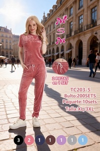 Tuta da Donna in Velluto Tinta Unita con Maniche Corte, Girocollo e Pantaloni con Coulisse, Vestibilità Regolare, Lunghezza Intera, Ideale per l'Autunno - Product Image 3