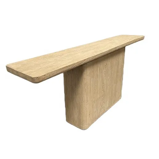 Table de console d'entrée en bois d'orme massif, nouveau design, forme rectangulaire, table d'appoint murale naturelle, offre spéciale chinoise