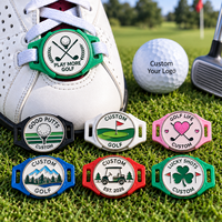Marqueur de balle de golf personnalisé en gros, clip magnétique en métal pour chaussures, marqueur de balle avec logo imprimé sur mesure, accessoire de golf, souvenir de club de golf