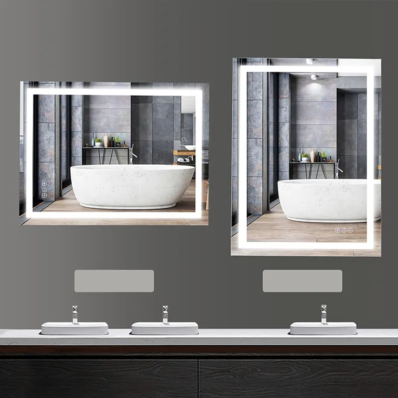 浴室アクセサリーセット6ピースモダン調整明るさ化粧鏡浴室防曇ミラー