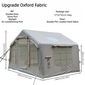 Tentes gonflables imperméables faciles à installer pour 2/4/6/8 personnes, 8,0 mètres carrés, pour le <span class=keywords><strong>camping</strong></span> en famille avec <span class=keywords><strong>port</strong></span> pour poêle - Product Image 5