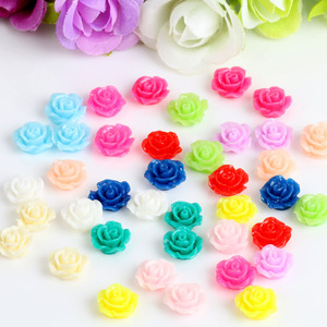Roses en résine 10mm 12mm 18mm à dos plat pour nail art, accessoires de bijoux, décorations capillaires, motifs floraux, fournitures de bricolage - Product Image 1