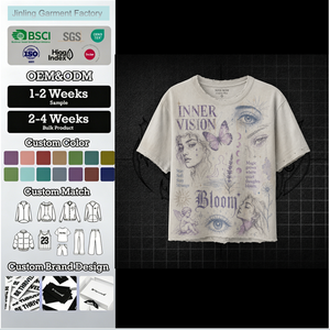 T-shirt Morbida Oversize OEM in Cotone 200gsm con Stampa Effetto Acido e Stone Washed, Personalizzabile con Logo, Vestibilità Regolare - Product Image 1