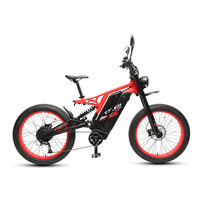 Vélo tout-terrain électrique TXED 52V avec batterie au lithium, cadre en alliage d'aluminium, 9 vitesses, freins à disque hydrauliques, pneus larges, pour adultes