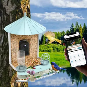 2023 vendita calda Outdoor WiFi APP installa notifica Smart AI Bird Feeder con fotocamera Solar Smart Bird Feeder