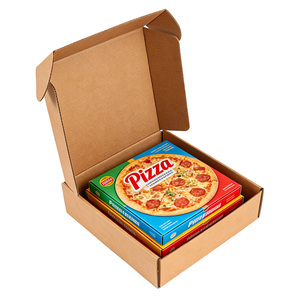 Cajas Corrugadas de Doble Pared, Ecológicas, Reciclables y Autoarmables con Logotipo Personalizado para el Envío de Pizza Congelada <span class=keywords><strong>Gourmet</strong></span> - Product Image 1