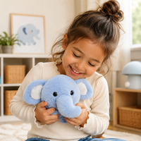 Peluche personnalisée en forme d'éléphant, jouet anti-stress souple et rond, peluche Kawaii pour la vente en gros