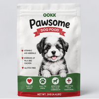 Sacs d'emballage en plastique à fond plat avec soufflet latéral, personnalisés avec logo imprimé, 1 kg, 5 kg, 10 kg, pour aliments pour chiens, chats et animaux de compagnie