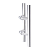 Poignée de porte de bureau double face en acier inoxydable SUS304, creuse et solide, pour porte en verre, installation facile