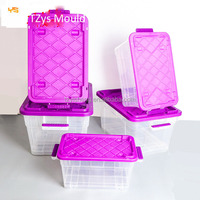 Molde de inyección automático de plástico para cajas de almacenamiento de cocina, con pin expulsor y canal caliente, multicapa, para uso doméstico, económico