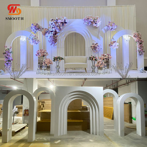 Arche de toile de fond 3D en PVC ondulé blanc de qualité supérieure, design de scène pour mariage, fête et banquet - Product Image 2