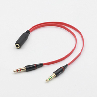 Convertisseur Audio 2 en 1 mâle vers femelle, 3.5mm, câble adaptateur pour casque, microphone, double trou, pour ordinateur, casque audio