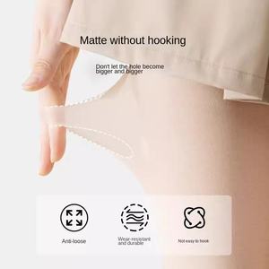 Meia-calça de cintura alta em tecido Denier / Meia-calça transparente com forro de lã grossa para outono/inverno, cor da pele - Product Image 2